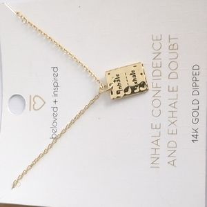 Inhale & Exhale gold dipped necklace NWT